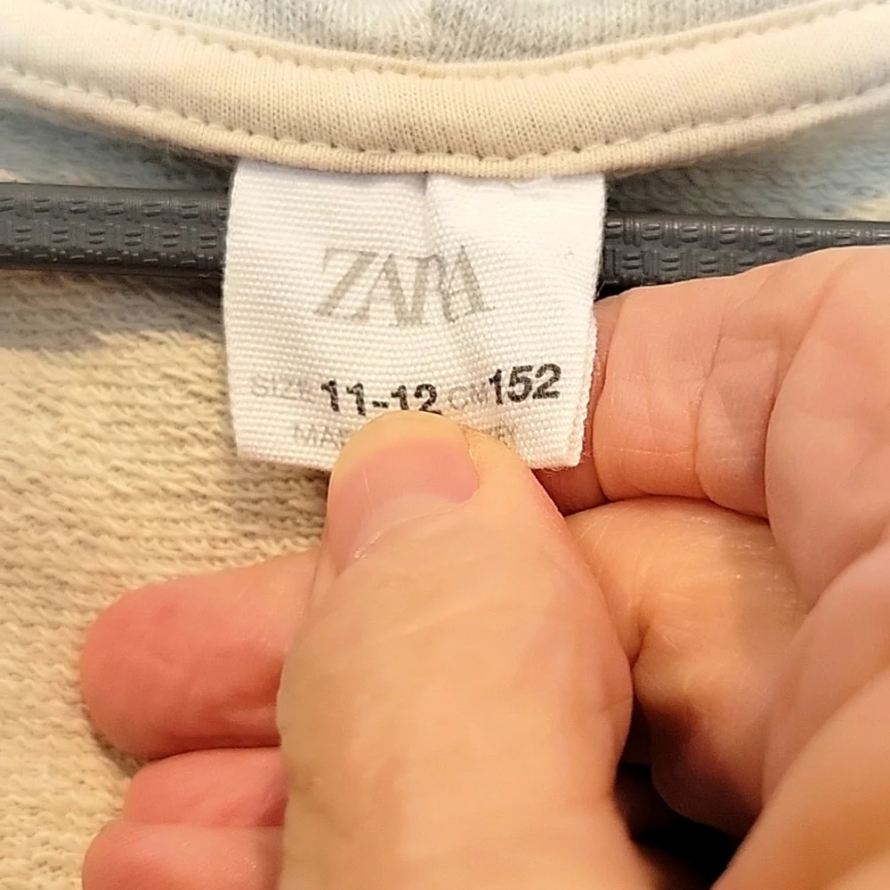 Zara Kids Girls 11-12 Heather Gray Shortsleeve Hoodie Full Zip Jacket NWOT
